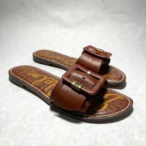 Sam Edelman brown leather buckle slide sandal US 10M